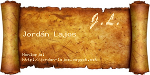 Jordán Lajos névjegykártya